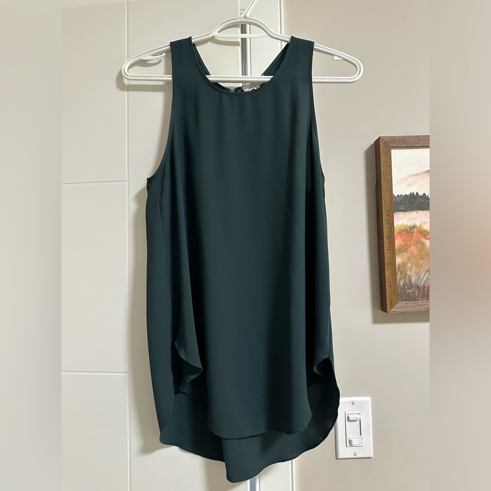 Aritzia-Wilfred High Neck Flowy Tank Top | Green